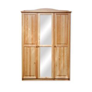 3 ajtós, fenyő tükrös szekrény