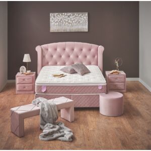 Visco Lux Rose kárpitozott ágyneműtartós ágy matraccal