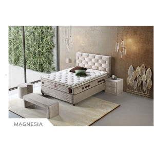 Magnesia kárpitozott ágyneműtartós ágy matraccal
