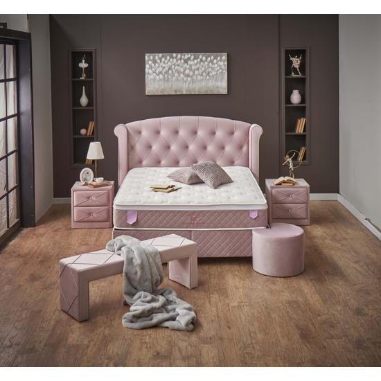 Visco Lux Rose kárpitozott ágyneműtartós ágy  180x200