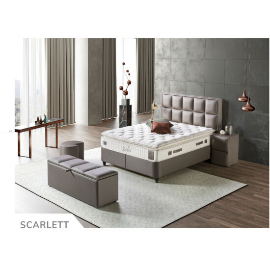 Scarlett kárpitozott ágyneműtartós ágy matraccal 160x200