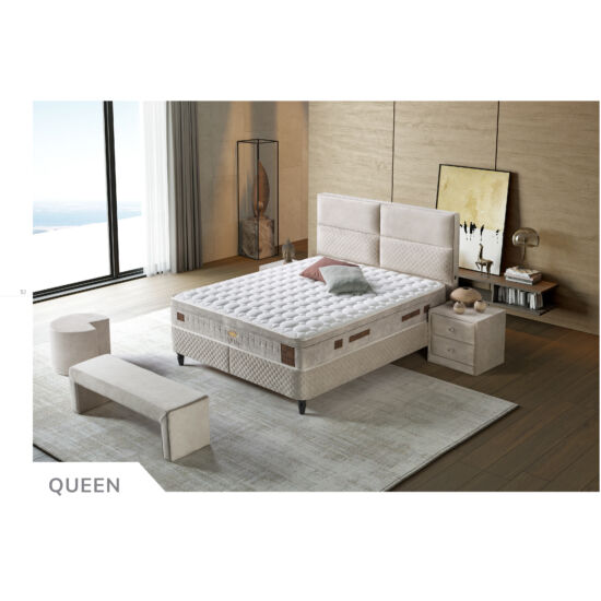 Queen kárpitozott ágyneműtartós ágy matraccal 160x200