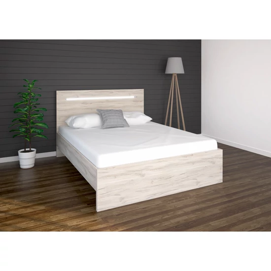 Favorit ágykeret beépített LED világítással 160x200 Justus tölgy színben