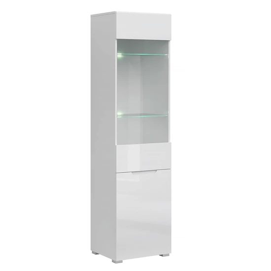 Jolk fehér vitrines szekrény 50x190x42,8 cm