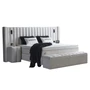 Kép 1/7 - Sheraton White kárpitozott ágyneműtartós ágykeret Sheraton White táskarugós matraccal és Sheraton White éjjeliszekrénnyel