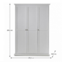 Kép 2/4 - Paris fehér 3 ajtós ruhásszekrény 138,8x200,6x60,5 cm
