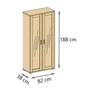 Kép 4/4 - Adél fenyő 2 vitrines ajtós szekrény 82x188x38 cm